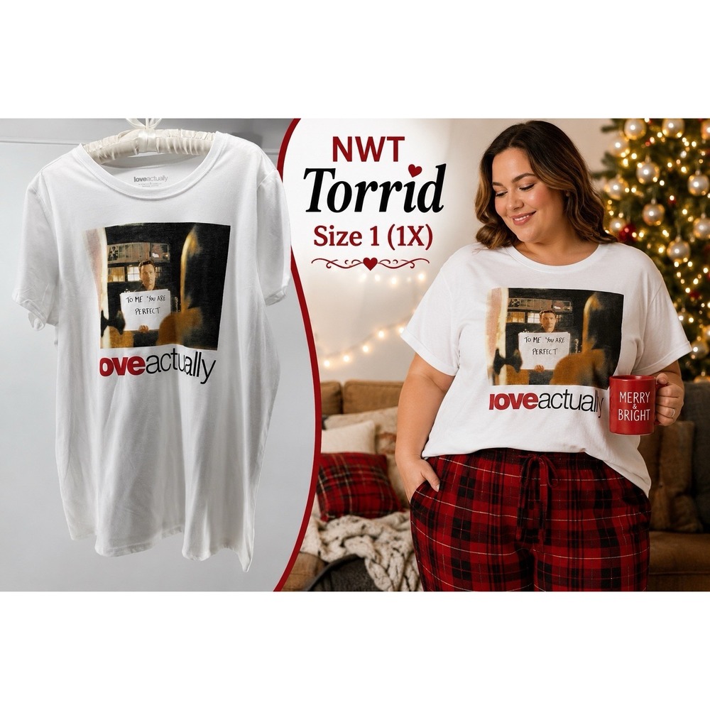 Love Actually Movie Graphic White T Shirt NWT Size 1 (1X) To Me You Are Perfect